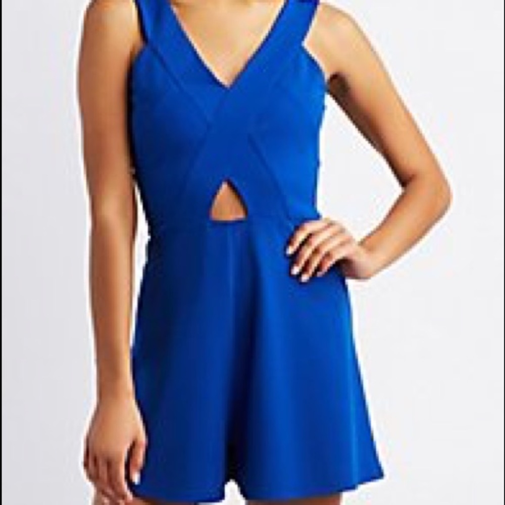 NWT Blue Keyhole Romper